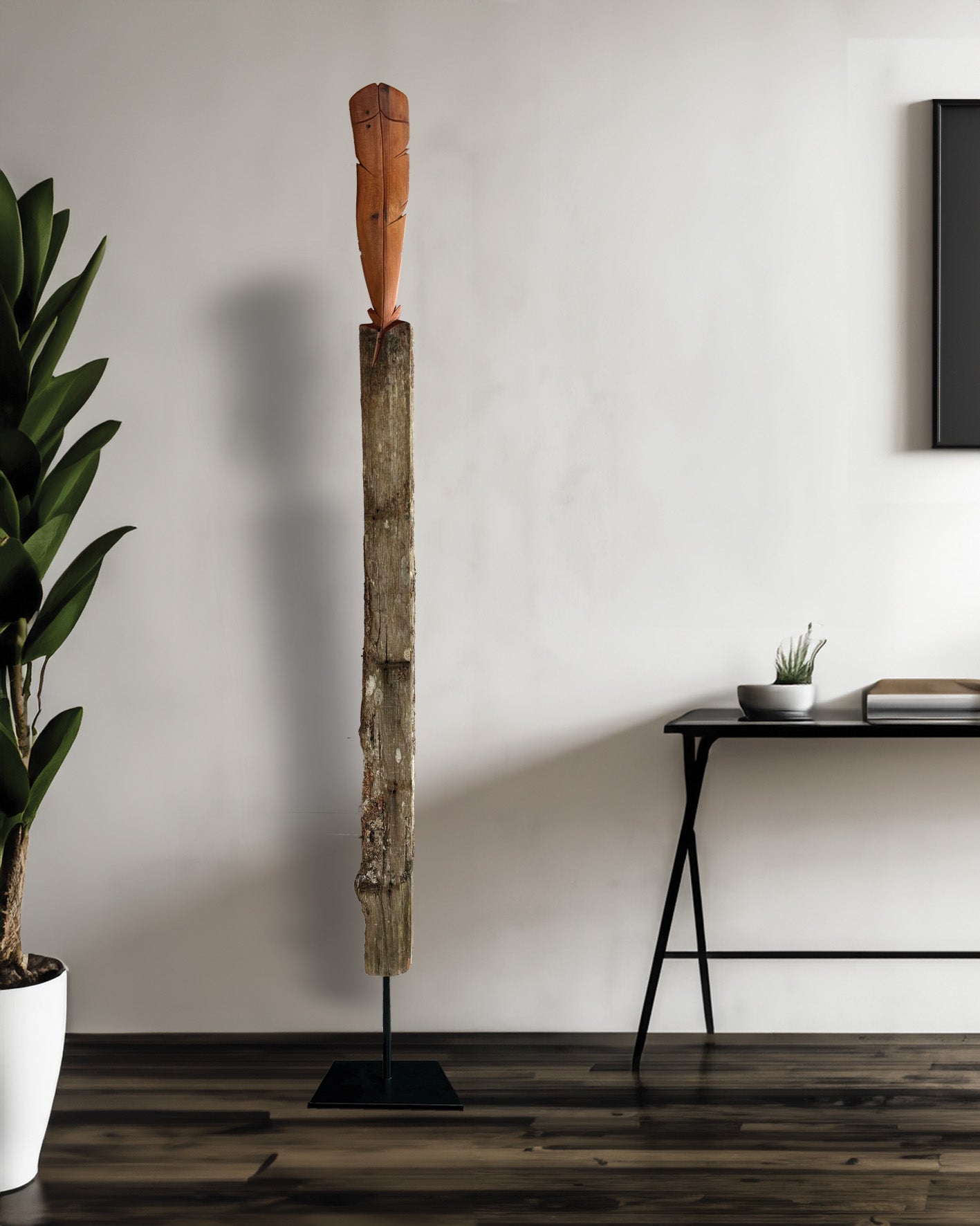 Huia Feather on Stand